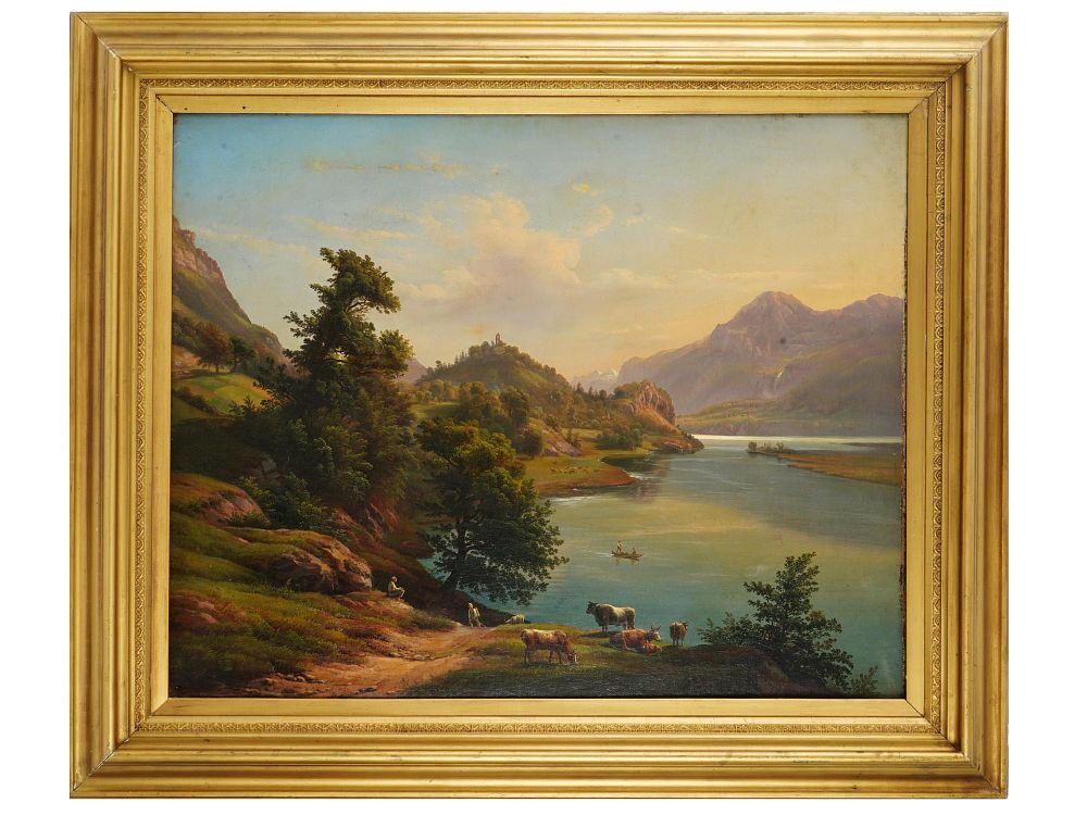 GERMAN OIL PAINTING BY KARL CHRISTIAN SPARMANN. Karl Christian Sparmann, German, 1805 to 1864 