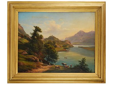 GERMAN OIL PAINTING BY KARL CHRISTIAN SPARMANN. Karl Christian Sparmann, German, 1805 to 1864