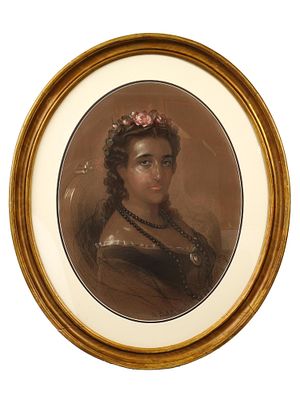 19TH C RUSSIAN PASTEL PAINTING BY ANDREI BELLOLI. Andrei Franzowitsch Belloli, Italian, Russian
