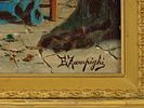 ANTIQUE ITALIAN EUGENIO ZAMPIGHI OIL GENRE PAINTING. An antique Italian oil on canvas genre Image - 2