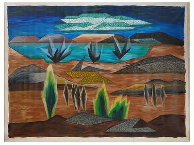 MID CENTURY INDIAN SCHOOL JEHANGIR SABAVALA PAINTING. A mid-century Indian School painting