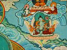ANTIQUE CHINESE THANGKA PAINTING BUDDHA SHAKYAMUNI. An early 20th-century Chinese hand-painted Image - 3