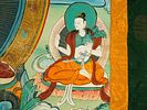 ANTIQUE CHINESE THANGKA PAINTING BUDDHA SHAKYAMUNI. An early 20th-century Chinese hand-painted Image - 4