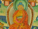 ANTIQUE CHINESE THANGKA PAINTING BUDDHA SHAKYAMUNI. An early 20th-century Chinese hand-painted Image - 1