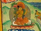 ANTIQUE CHINESE THANGKA PAINTING BUDDHA SHAKYAMUNI. An early 20th-century Chinese hand-painted Image - 2