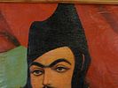 MUHAMMAD HASSAN SCHOOL QAJAR PRINCE OIL PAINTING. A Persian Muhammad Hassan School oil painting Image - 2