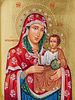LOT OF RUSSIAN MOTHER OF GOD PAINTED ICONS W COA. A lot of two Russian Orthodox hand painted Image - 1