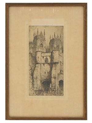 FEATHERSTONE ROBSON ENGLISH CITYSCAPE LITHOGRAPH. Offset lithograph on paper by Featherstone 