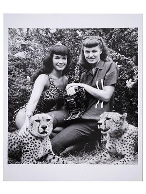1954 PHOTOGRAPH WITH BETTIE PAGE BY BUNNY YEAGER. Linnea Eleanor Bunny Yeager, American, 1929 to 