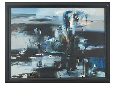 RUSSIAN ABSTRACT OIL PAINTING BY VLADIMIR SOLDATKINE. Vladimir Soldatkine, Russian, born 1949 