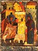 16TH CEN RUSSIAN ORTHODOX ICON OF THE ANNUNCIATION. An antique Russian Orthodox hand painted Image - 1