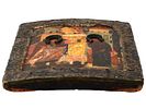 16TH CEN RUSSIAN ORTHODOX ICON OF THE ANNUNCIATION. An antique Russian Orthodox hand painted Image - 2