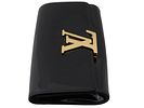 LOUIS VUITTON LOUISE EW VERNIS BLACK LEATHER CLUTCH. A Louis Vuitton Louise Monogram Vernis Image - 4