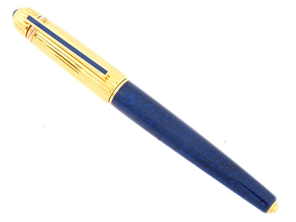 1980S PASHA DE CARTIER BLUE LACQUER BALLPOINT PEN. A vintage ballpoint pen by Cartier. Pasha de 