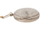 ANTIQUE ENGLISH SILVER POCKET WATCH W KEY 18TH C. An antique English silver pocket watch with a Image - 5