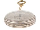 ANTIQUE ENGLISH SILVER POCKET WATCH W KEY 18TH C. An antique English silver pocket watch with a Image - 6
