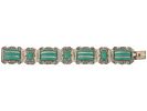 STERLING SILVER BRACELET WITH GREEN ONYX STONES. A sterling silver bracelet with alternating Image - 1
