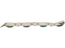 STERLING SILVER BRACELET WITH GREEN ONYX STONES. A sterling silver bracelet with alternating Image - 4