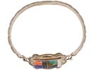 VINTAGE STERLING SILVER BRACELET WITH STONES. A sterling silver bracelet with a centerpiece Image - 1