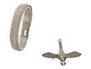 SILVER TIFFANY BRACELET W 18K GOLD SILVER BROOCH. A lot of two jewelry pieces feature a Tiffany Image - 1