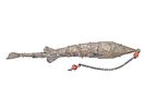 VINTAGE SILVER PENDANT W ARTICULATED FISH FIGURE. A vintage silver pendant with articulated fish Image - 1
