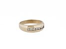 14K GOLD CRESCENT RING WITH SEVEN DIAMONDS. An elegant 14k gold crescent band ring with a row of Image - 2