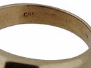 14K GOLD CRESCENT RING WITH SEVEN DIAMONDS. An elegant 14k gold crescent band ring with a row of Image - 5