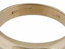 14K GOLD CRESCENT RING WITH SEVEN DIAMONDS. An elegant 14k gold crescent band ring with a row of Image - 6