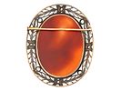 RUSSIAN 14K GOLD CAMEO BROOCH WITH DIAMONDS IOB. A Russian 14K gold cameo brooch with diamonds. Image - 4