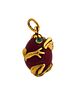 RUSSIAN 14K GOLD PURPURIN EMERALD FROG EGG PENDANT. A Russian hand carved Purpurin stone Easter Image - 1