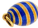 RUSSIAN ST PETERSBURG 14K GOLD ENAMEL EGG PENDANT. A Russian St. Petersburg, 1898 to 1904, 14K Image - 5