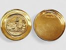 19 C RUSSIAN SILVER BOX CATHERINE II MEDAL. An antique Russian round shaped silver spice box. Image - 6