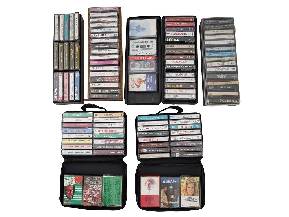 105 ORIGINAL RECORDING CASSETTE TAPES ROCK POP CLASSICS. A large collection of 105 mixed vintage 