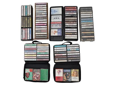 105 ORIGINAL RECORDING CASSETTE TAPES ROCK POP CLASSICS. A large collection of 105 mixed vintage