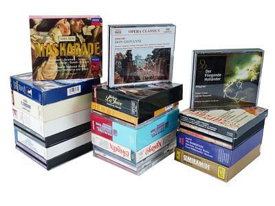 VINTAGE CLASSICAL 36 MUSIC OPERA CD RECORDINGS. A collection of vintage classical opera CD