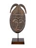 CENTRAL AFRICAN BAULE PEOPLE CARVED WOODEN MASK. A Central African Ivory Coast hand carved Image - 1