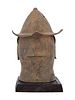 WEST AFRICAN NIGERIAN BENIN YORUBA BRONZE HEAD FIGURE. An Yoruba cast bronze warrior head figure Image - 4