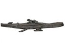 VINTAGE AFRICAN IVORY COAST WOODEN CROCODILE SCULPTURE. A vintage African Ivory Coast carved Image - 1