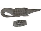 VINTAGE AFRICAN IVORY COAST WOODEN CROCODILE SCULPTURE. A vintage African Ivory Coast carved Image - 4