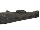 VINTAGE AFRICAN IVORY COAST WOODEN CROCODILE SCULPTURE. A vintage African Ivory Coast carved Image - 6