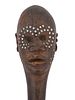 VINTAGE CARVED SANDALWOOD SCULPTURED CLUB. A vintage carved sandalwood sculptured club. Image - 5