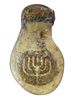 ANCIENT ROMAN GLASS AMULET MENORAH CIRCA 100 AD. An ancient gold tone glass pendant adorned Image - 1