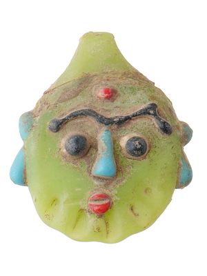 ANCIENT PHOENICIAN FUSED GLASS HEAD PENDANT. An ancient Phoenician fused glass amuletic head