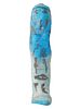MINIATURE ANCIENT EGYPTIAN BLUE FAIENCE USHABTI. A miniature ancient Egyptian blue faience Image - 1