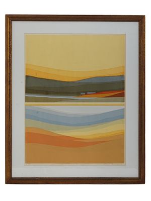 KENSUKE WAKESHIMA JAPANESE LANDSCAPE COLOR LITHOGRAPH. Color lithograph on paper by Kensuke 