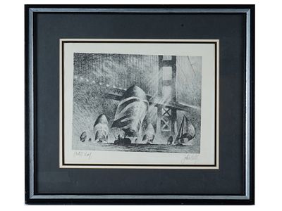 LTD MARINE SCENE LITHOGRAPH BY JOHN KELLY SIGNED. A limited edition lithograph on paper, Sailing 