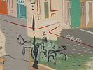 CHARLES COBELLE FRENCH CITYSCAPE COLOR LITHOGRAPH. Color lithograph on paper by Charles Cobelle Image - 2