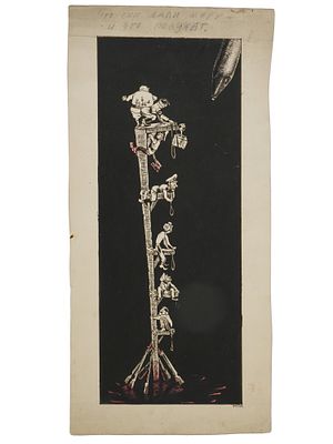 WWII RUSSIAN SOVIET MAQUETTE FOR A PROPAGANDA POSTER. A World War II Russian Soviet maquette for 