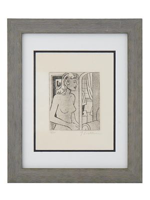 ROY LICHTENSTEIN LTD AMERICAN NUDE ETCHING SIGNED. A limited edition etching on paper depicting 