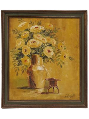 KOREAN STILL LIFE OIL PAINTING SIGNED BY ARTIST. A Modern South Korean school oil painting on 